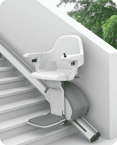 fauteuil monte escalier marche plate blanc